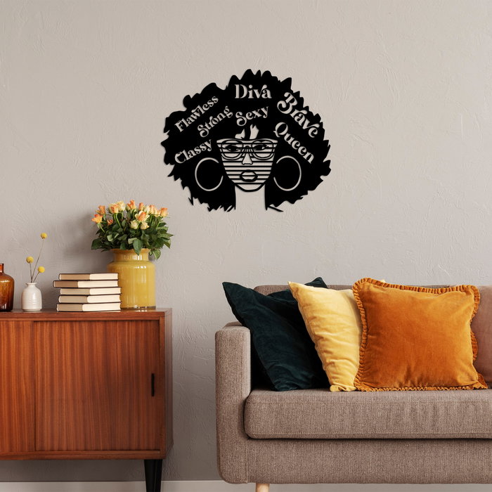 Wallity Diva Sexy Classy - 474 Escultura de pared de metal negra